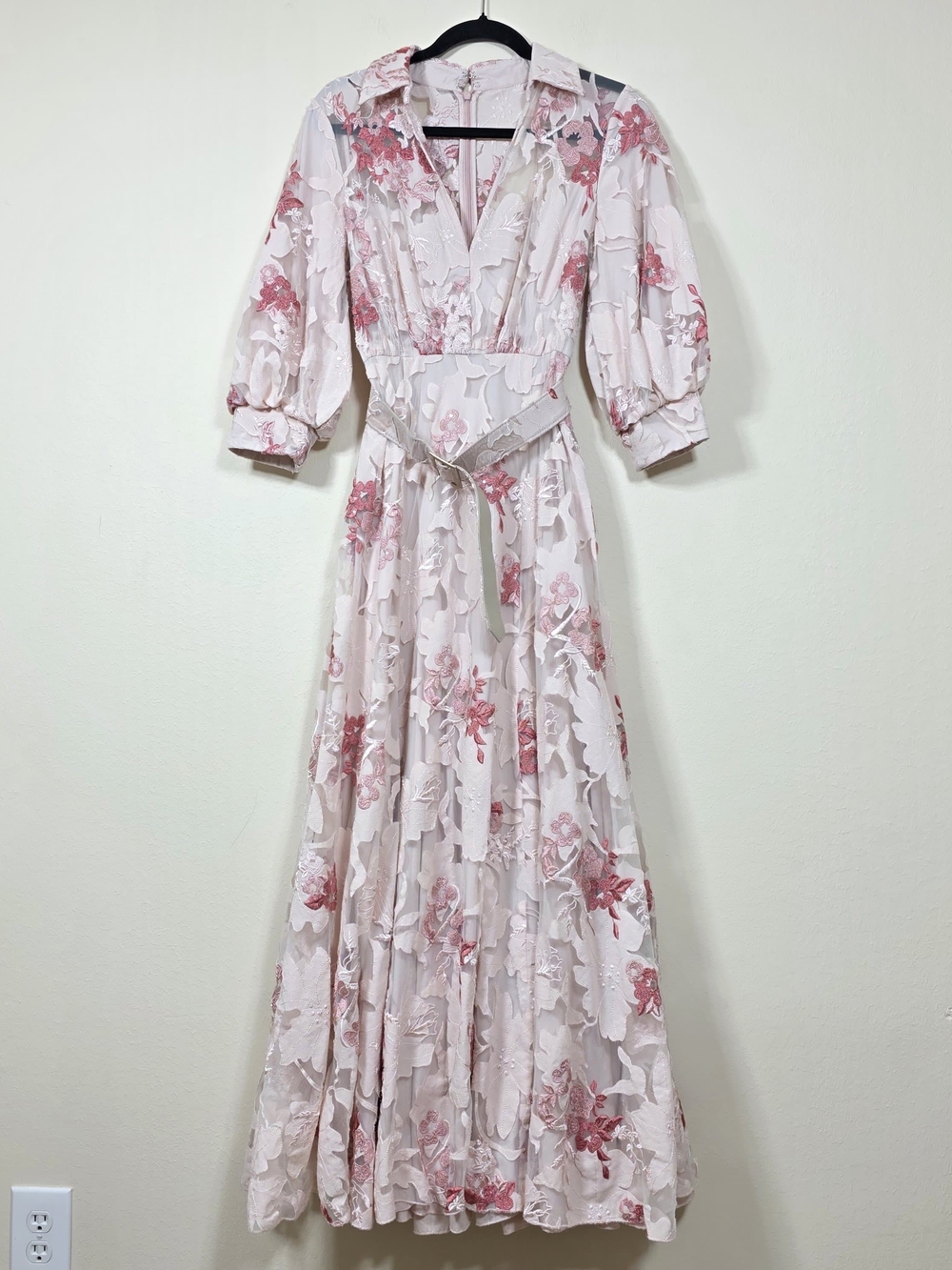 BADGLEY MISCHKA LACE APPLIQUE SHIRT DRESS SIZE 6 MSRP $1190 - Picture 4 of 14